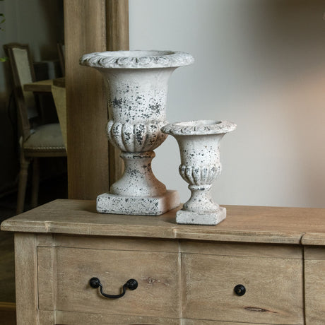 fluted stone ceramic urn