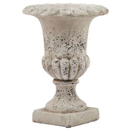 fluted stone ceramic urn