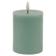 luxe collection melt effect 3x4 sage led wax candle