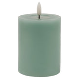 luxe collection melt effect 3x4 sage led wax candle