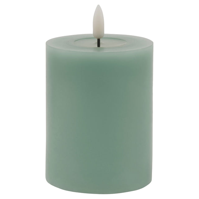 luxe collection melt effect 3x4 sage led wax candle