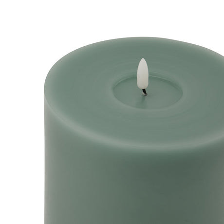 luxe collection melt effect 6x8 sage led wax candle