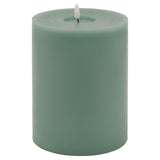 luxe collection melt effect 6x8 sage led wax candle