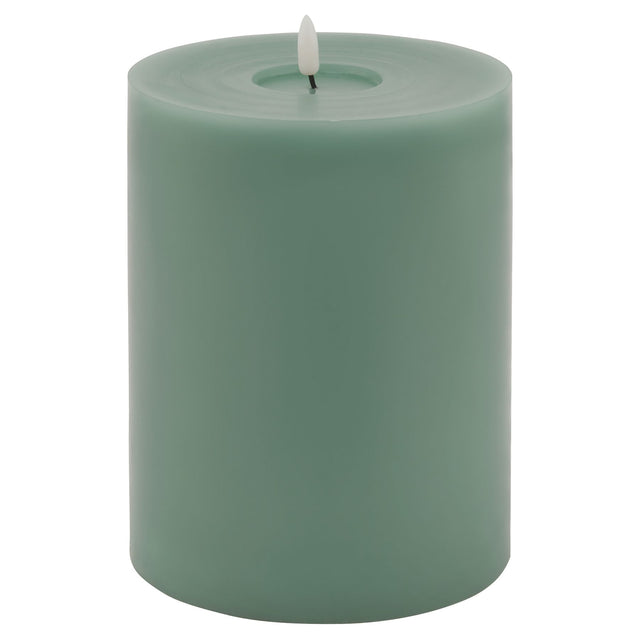 luxe collection melt effect 6x8 sage led wax candle
