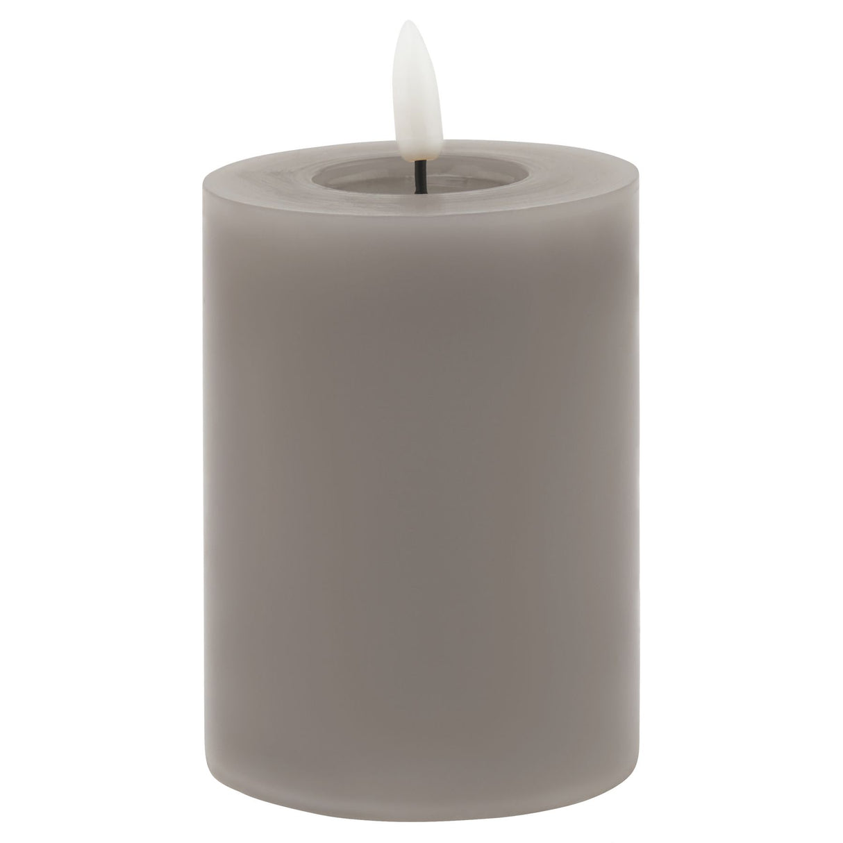 luxe collection melt effect 3x4 grey led wax candle