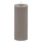 luxe collection melt effect 3 5x9 grey led wax candle