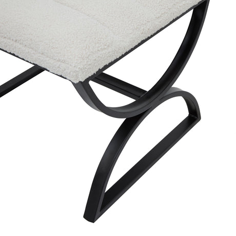 boucle ribbed foot stool