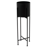 Salome Large Cylindrical Planter On Black Frame