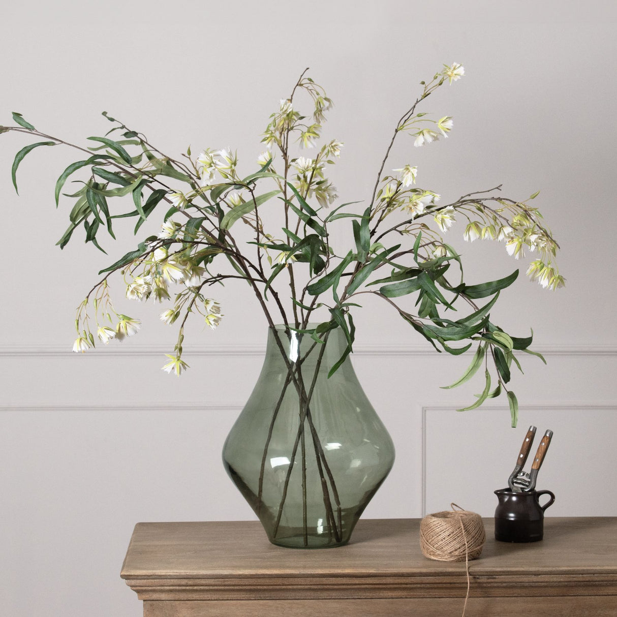platform bouquet vase sage green