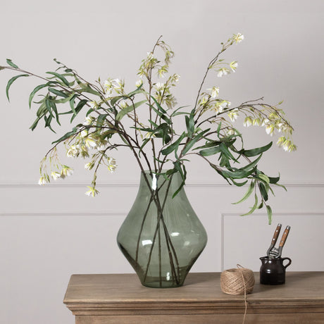 platform bouquet vase sage green