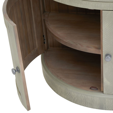 saltaire collection half moon 2 door cupboard with drawer