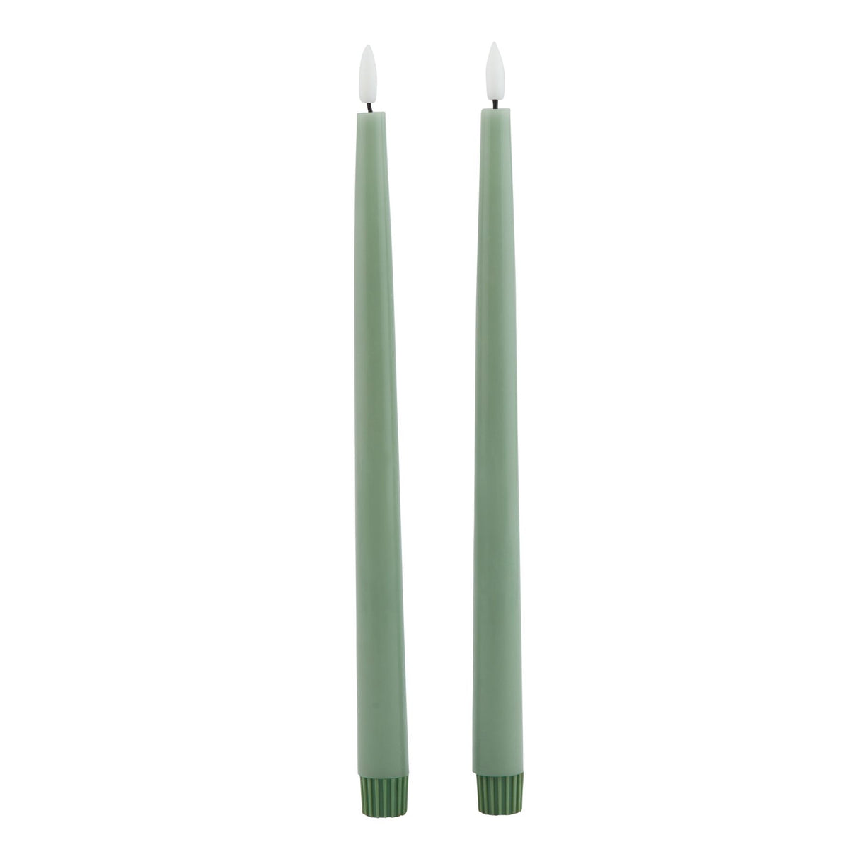 Amelie S/2 Sage LED Wax Dinner Candles