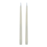 Edith S/2 Taupe LED Wax Dinner Candles