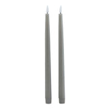 Edith S/2 Grey LED Wax Dinner Candles