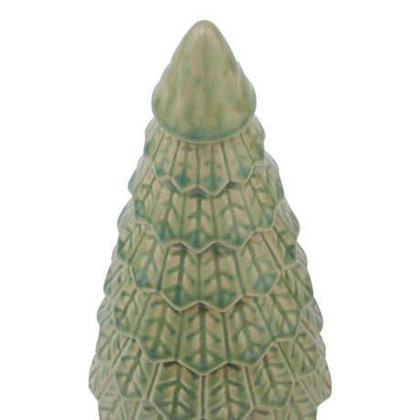 light green ceramic fir tree with base