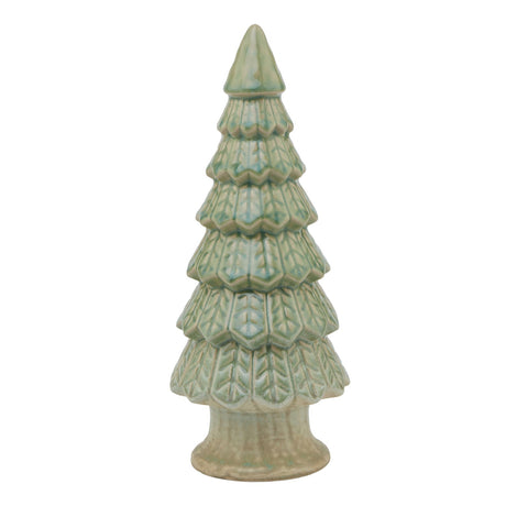 light green ceramic fir tree with base