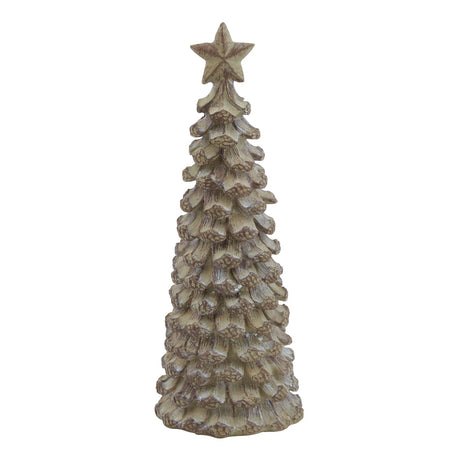 small beige cedar tree with star