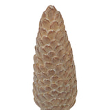 large pinecone sculpture on base
