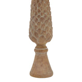 large pinecone sculpture on base