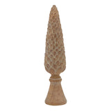 large pinecone sculpture on base