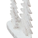 small three snowy pine tree sculpture
