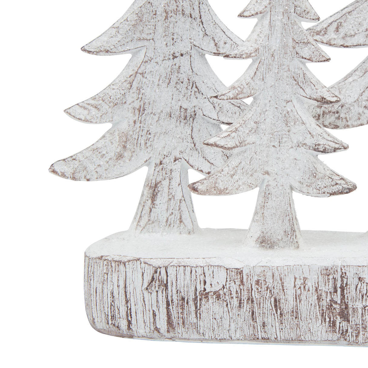 small three snowy pine tree sculpture