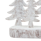 small three snowy pine tree sculpture