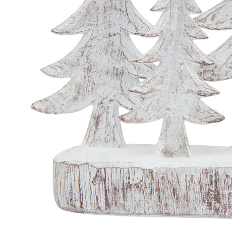 small three snowy pine tree sculpture