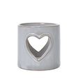 white ceramic heart cut out tealight holder
