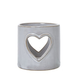 Yvonne Heart Cut-Out Tealight Holder (White Ceramic)