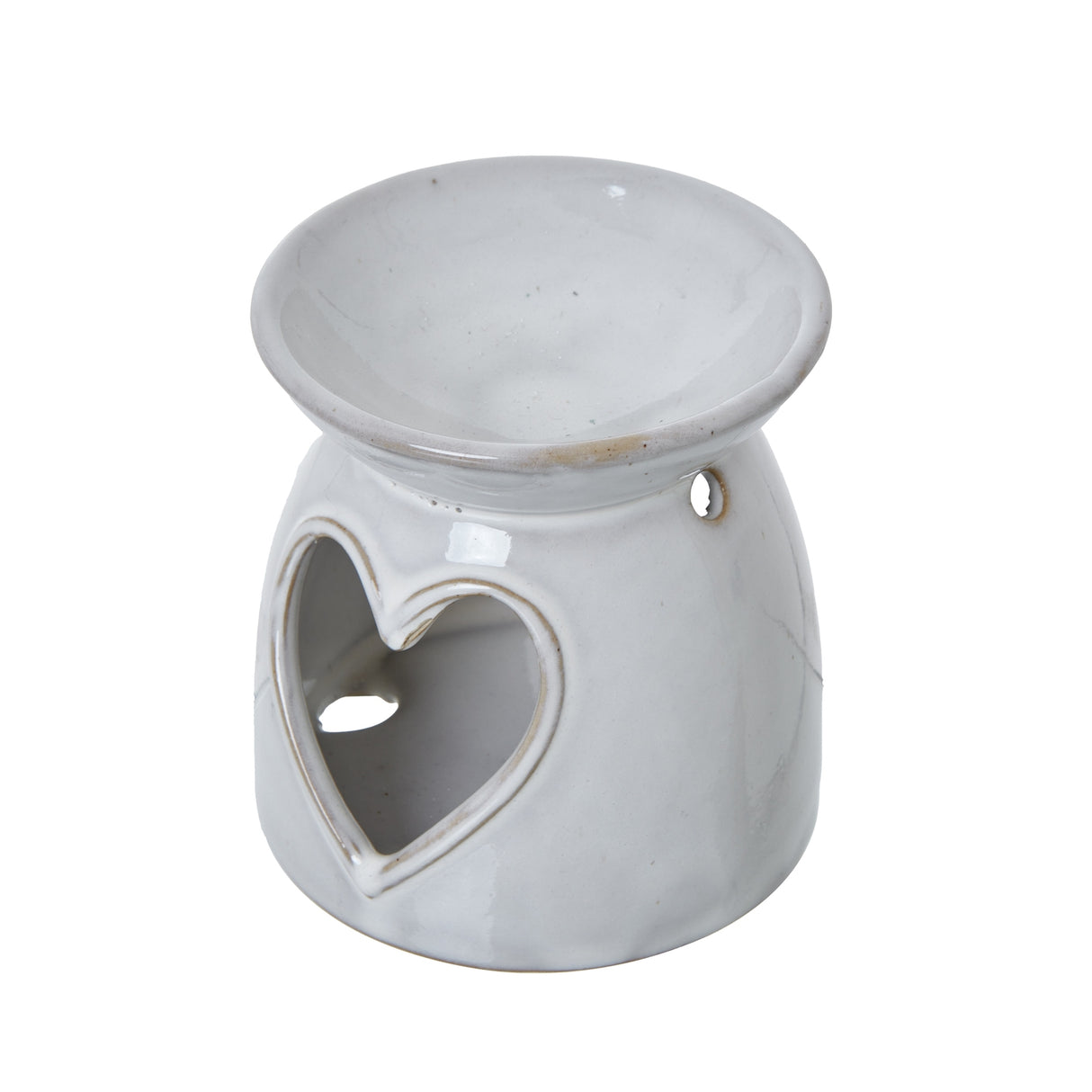Cosette White Ceramic Heart Cut-Out Wax Melt Tealight Holder