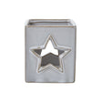 white ceramic star cut out square tealight holder