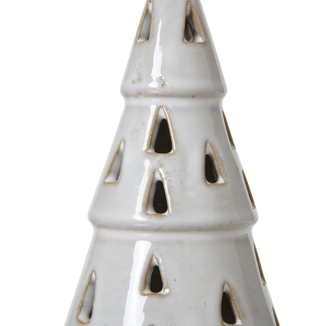 small white ceramic cut out tree with led lights