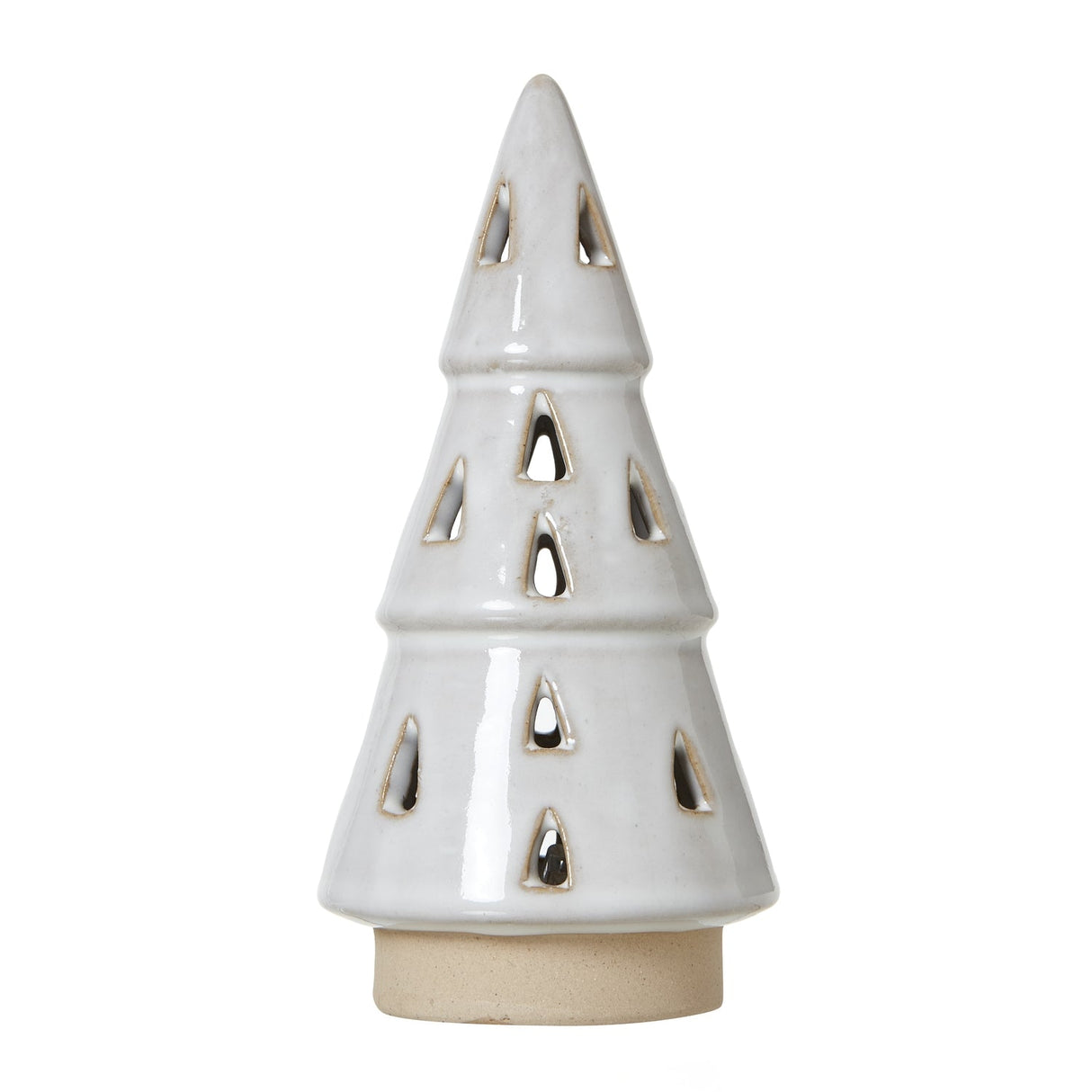 Elvire White Ceramic Cut-Out Tree With LED Lights (Small)