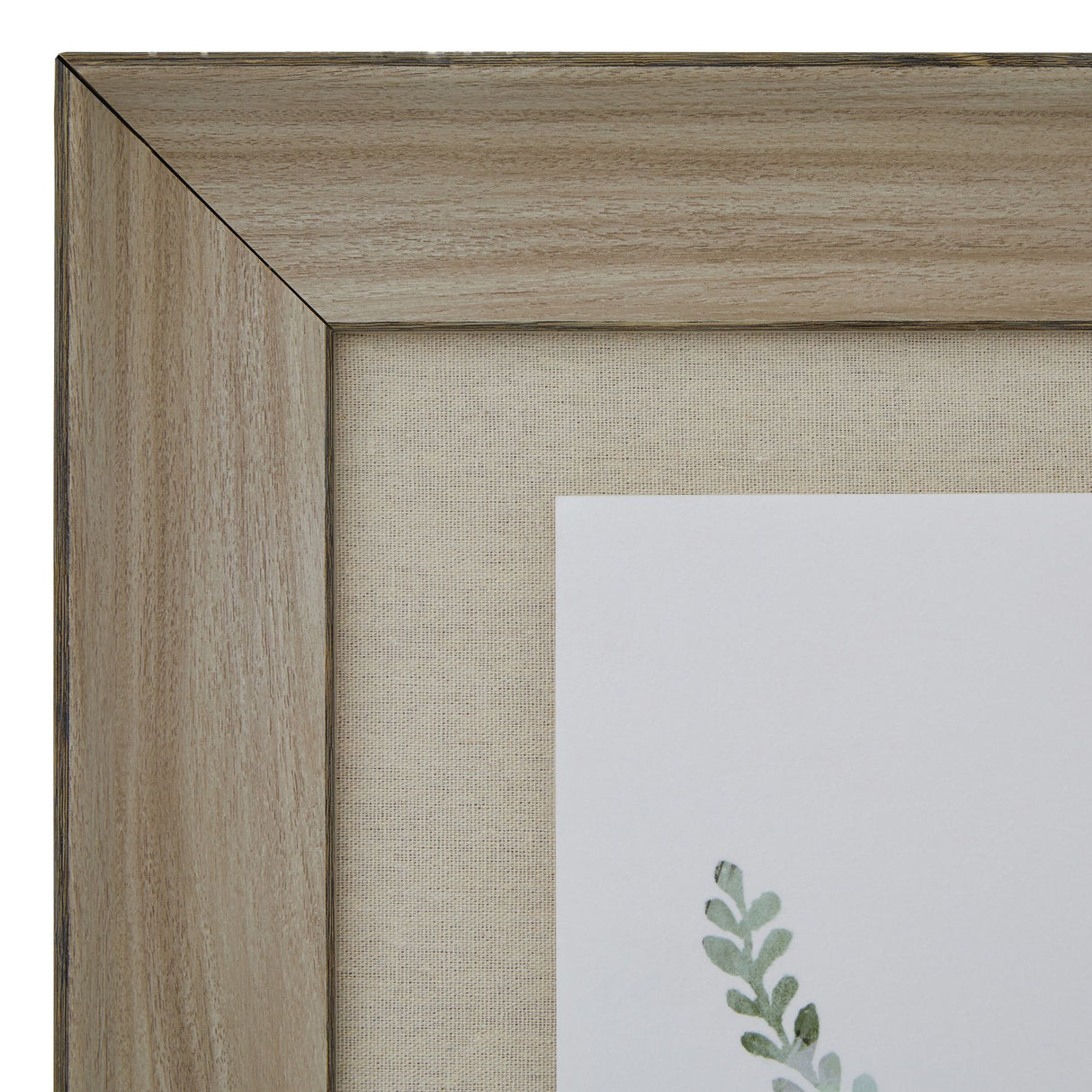 watercolour delicate fern in washed wood frame