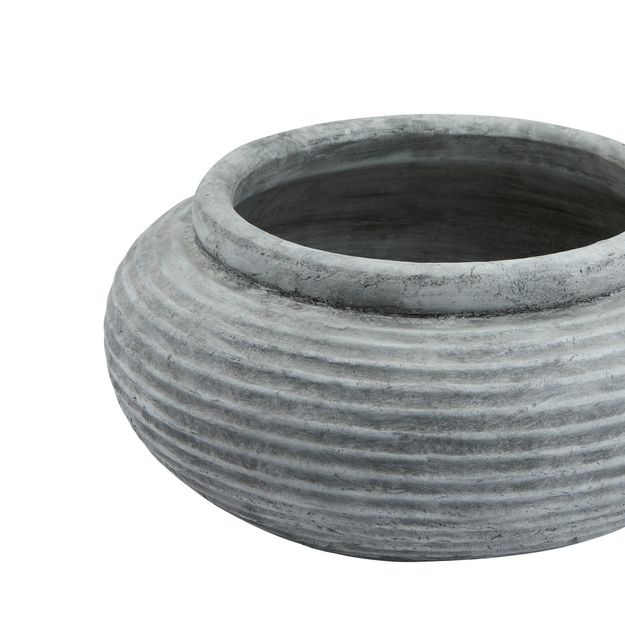 athena round ribbed planter