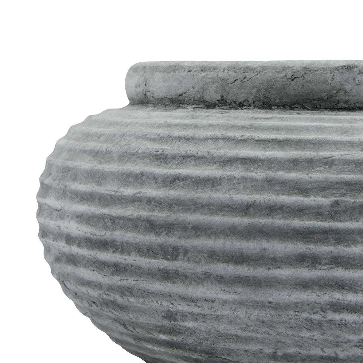 athena round ribbed planter
