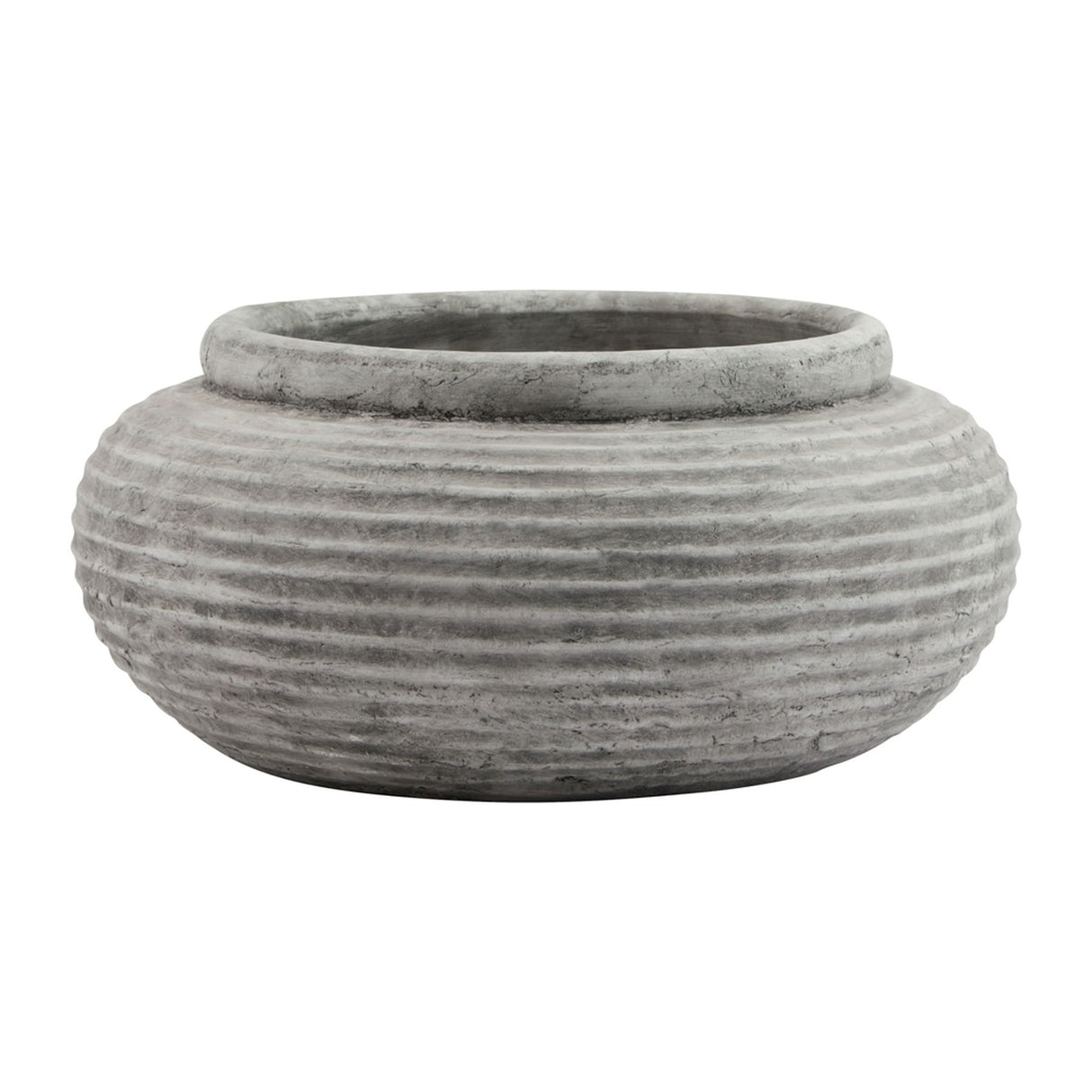 athena round ribbed planter