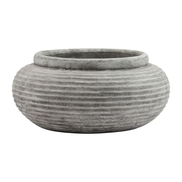 athena round ribbed planter
