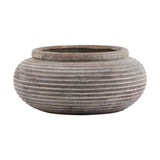 siena brown round ribbed planter