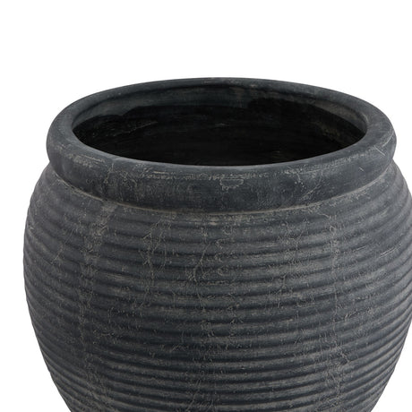 amalfi grey rimmed large plant pot