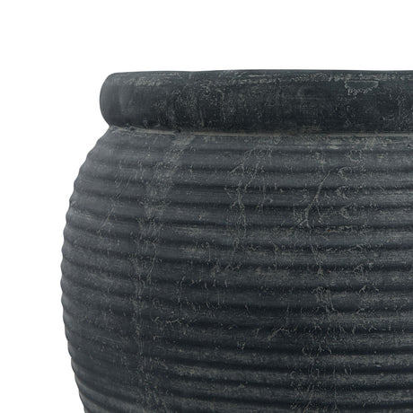 amalfi grey rimmed large plant pot