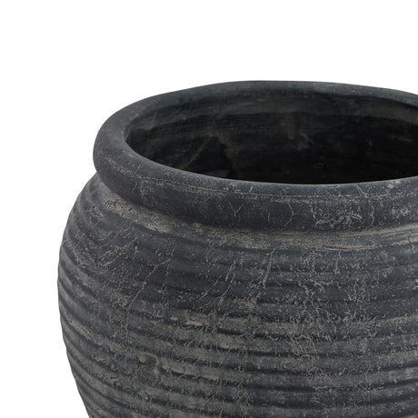 amalfi grey rimmed plant pot