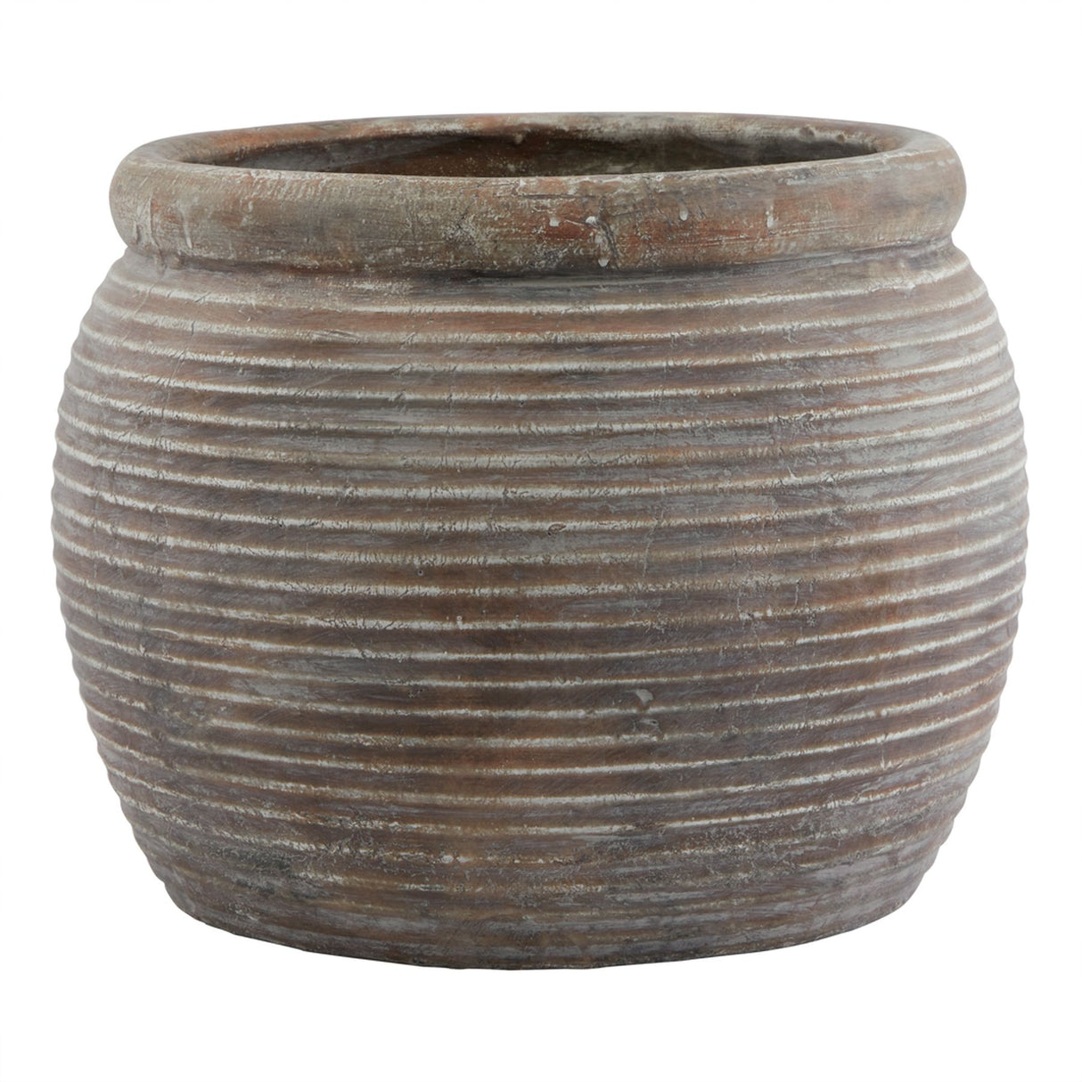 Elenore Brown Rimmed Large Plant Pot