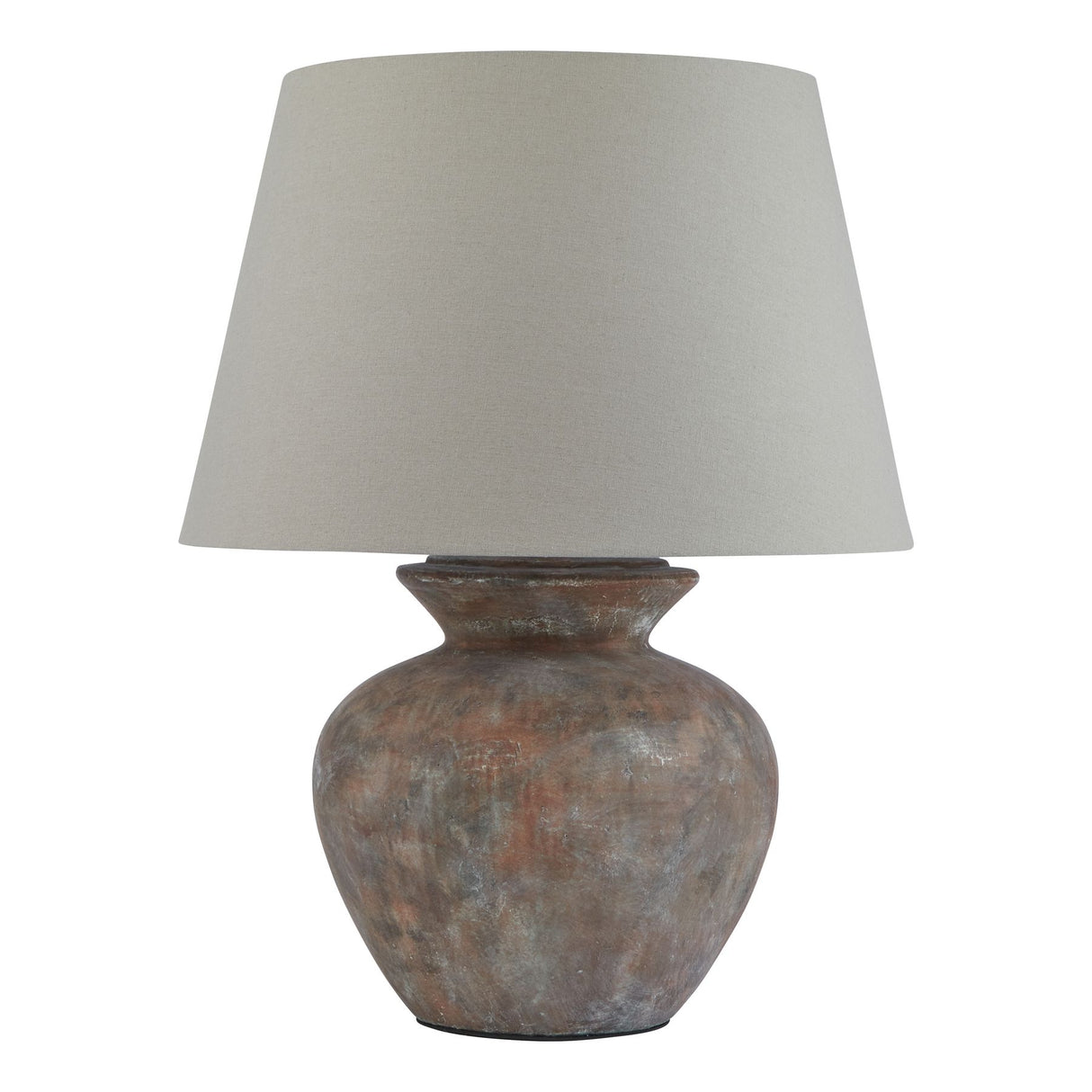 Céline Brown  Round Table Lamp With Linen Shade