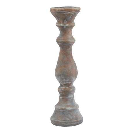siena large brown column candle holder