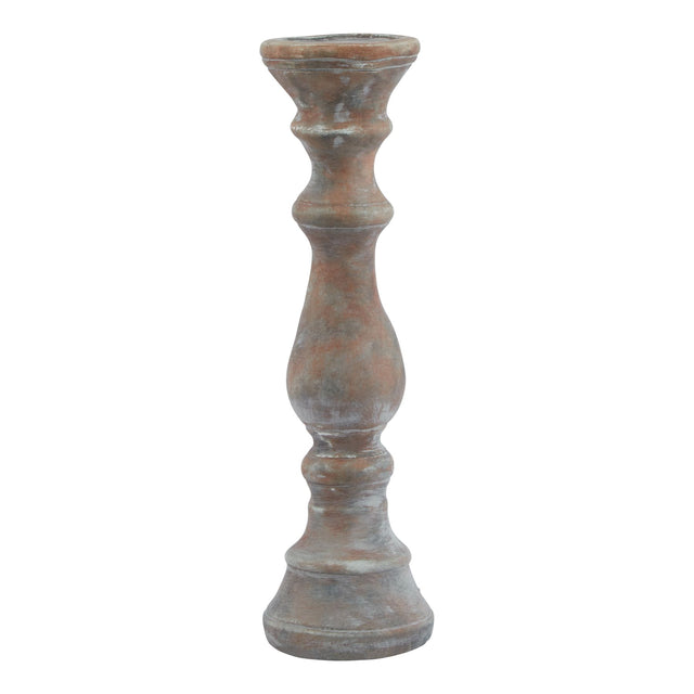 siena large brown column candle holder