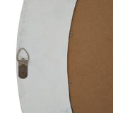 washed wood round framed mirror