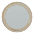 washed wood round framed mirror