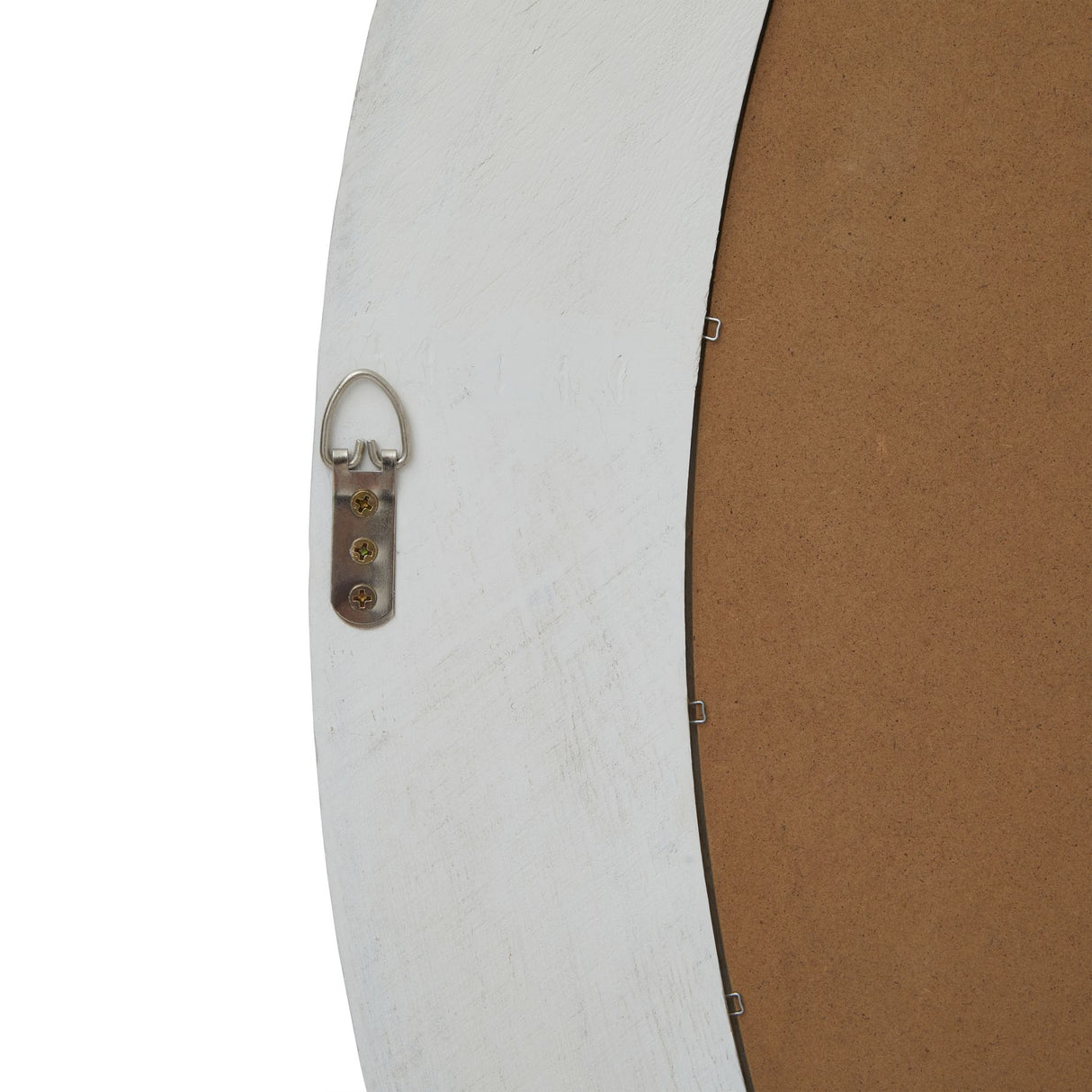 washed wood round framed large mirror